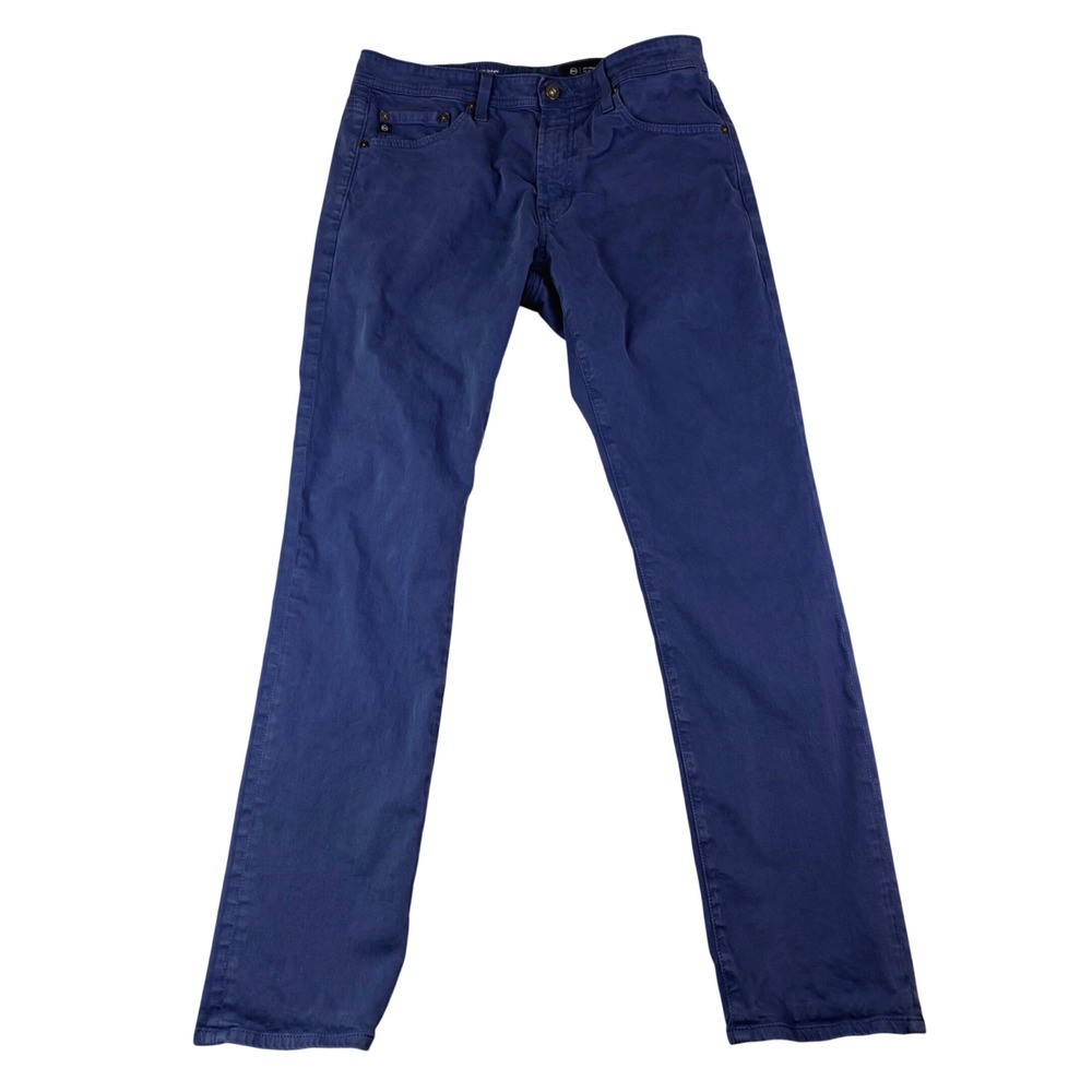 AG Adriano Goldschmied 32x32 Blue Everett Slim Straight Pants Italian Fabric